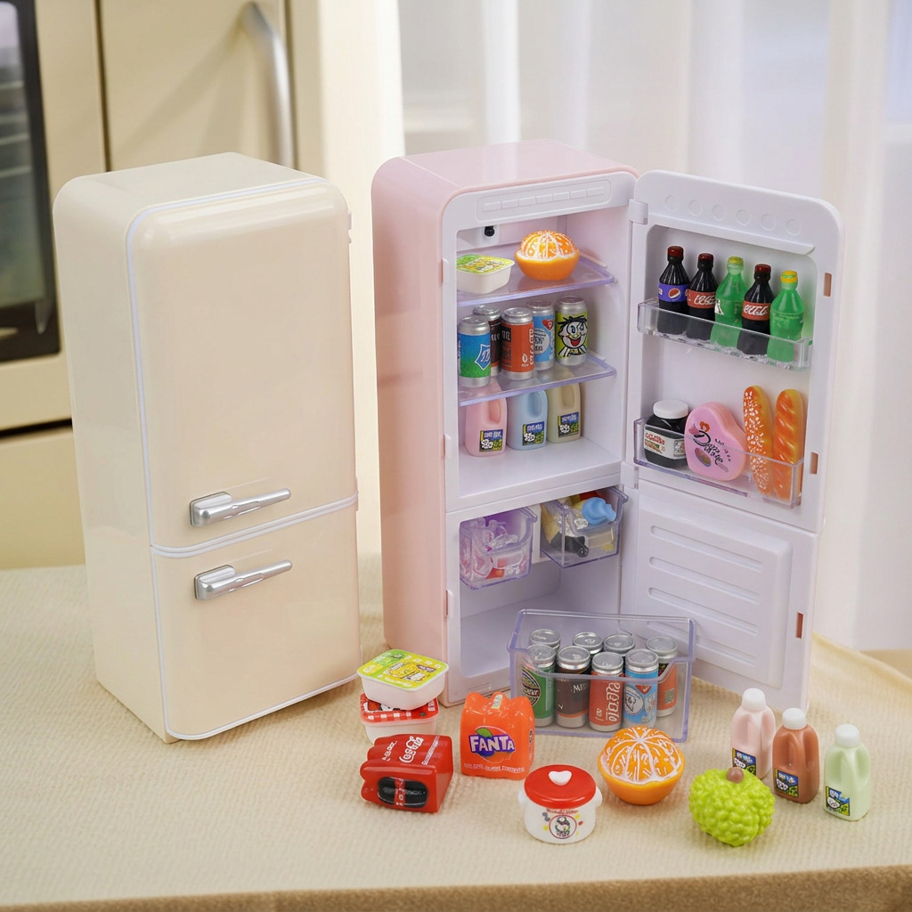 Kids Outdoor Kitchen Accessories - مجموعة لعب ثلاجة صغيرة للأطفال مكونة