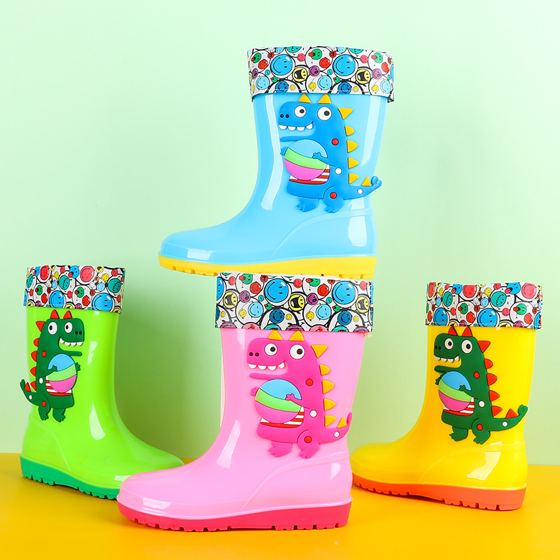 Kids Outdoor Water Play - أحذية مطر للأطفال بتصميم الديناصورات، أحذية