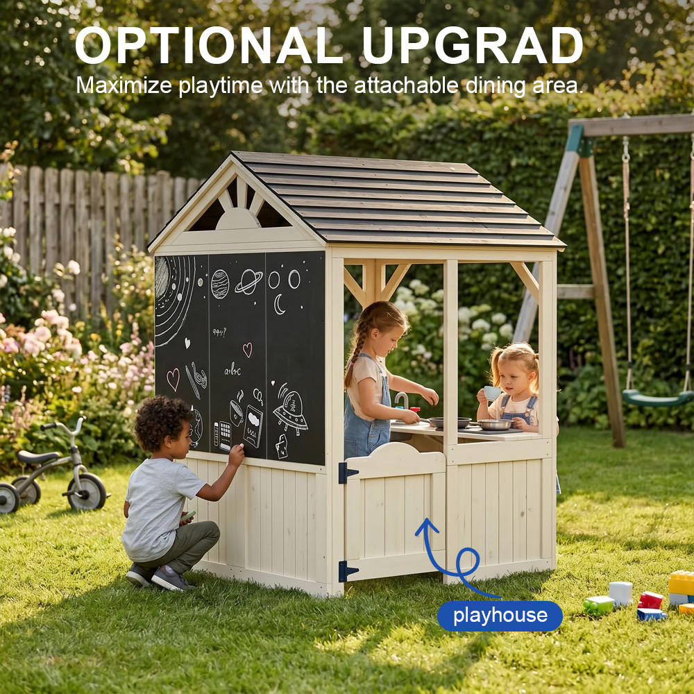 أثاث ومباني حدائق، بيت لعب للأ - مراجعة Kids Outdoor House With Kitchen وسعره