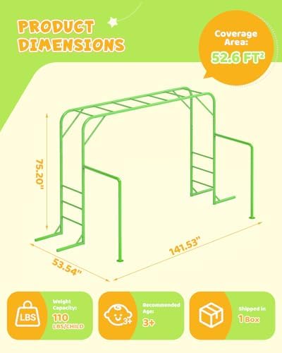 مجموعة ألعاب مونكي بار خارجية  - مراجعة Kids Outdoor Monkey Bars وسعره