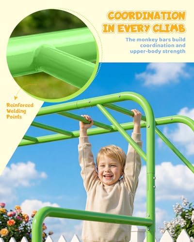 مجموعة ألعاب مونكي بار خارجية  - مراجعة Kids Outdoor Monkey Bars وسعره