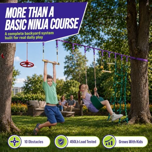 مسار عقبات للأطفال - متعة خارج - مراجعة Kids Outdoor Monkey Bars وسعره