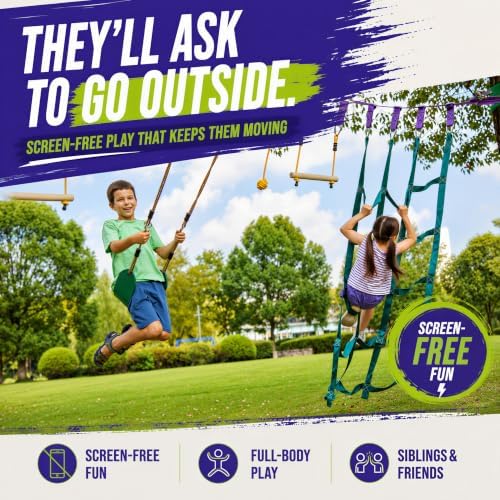 مسار عقبات للأطفال - متعة خارج - مراجعة Kids Outdoor Monkey Bars وسعره