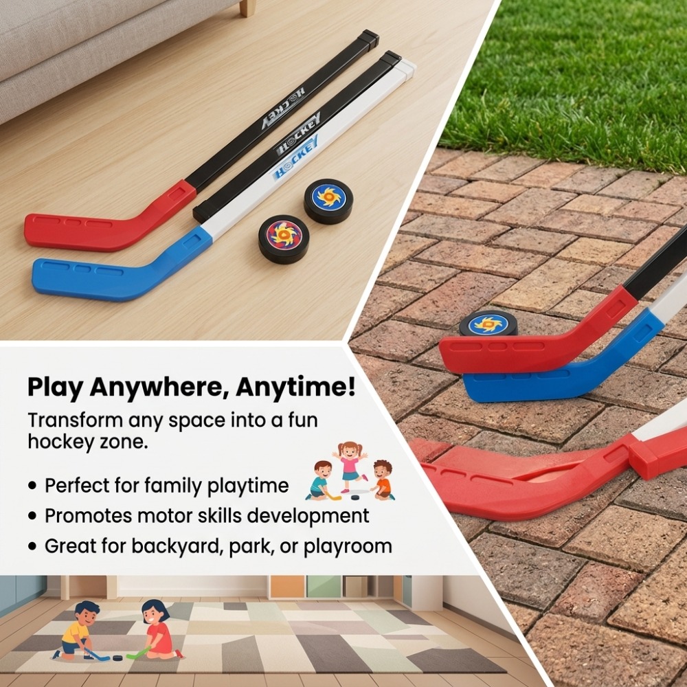 عصا هوكي بلاستيكية 72 سم للأطف - مراجعة Kids Outdoor Hockey Set وسعره