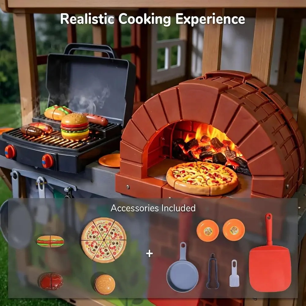 بيت ألعاب خشبي للأطفال للاستخد - مراجعة Kids Outdoor House With Kitchen وسعره