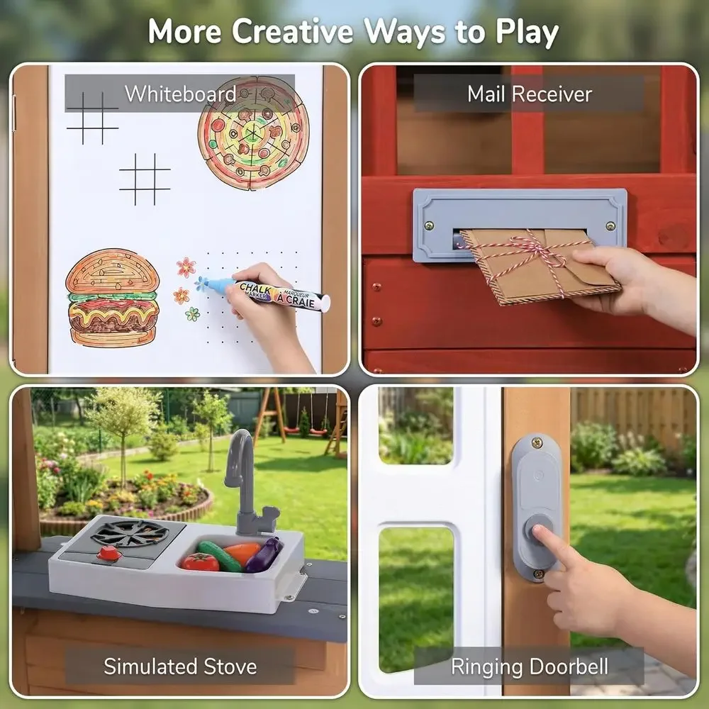 بيت ألعاب خشبي للأطفال للاستخد - مراجعة Kids Outdoor House With Kitchen وسعره