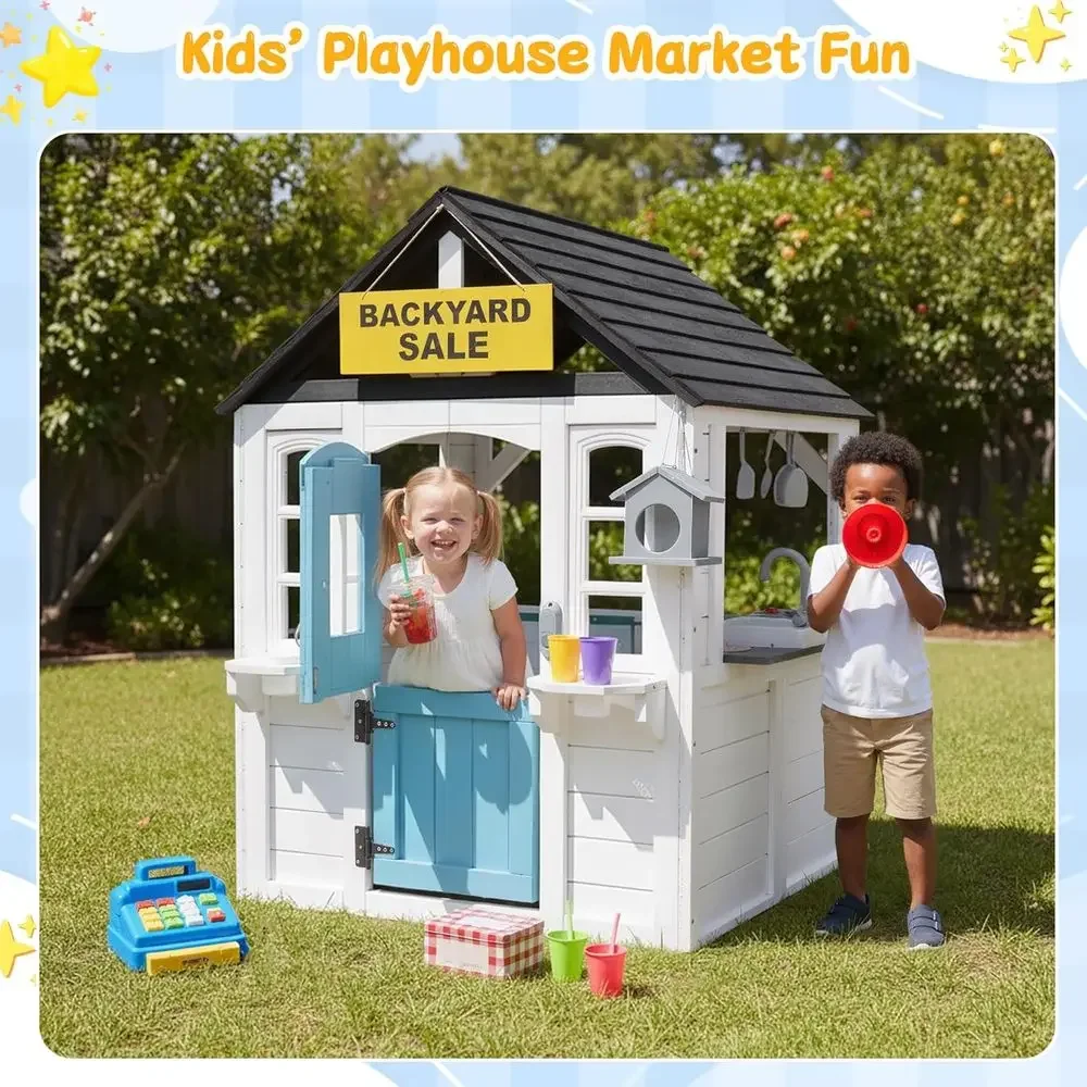 بيت لعب خشبي للأطفال من YOE مع - مراجعة Kids Outdoor House With Kitchen وسعره