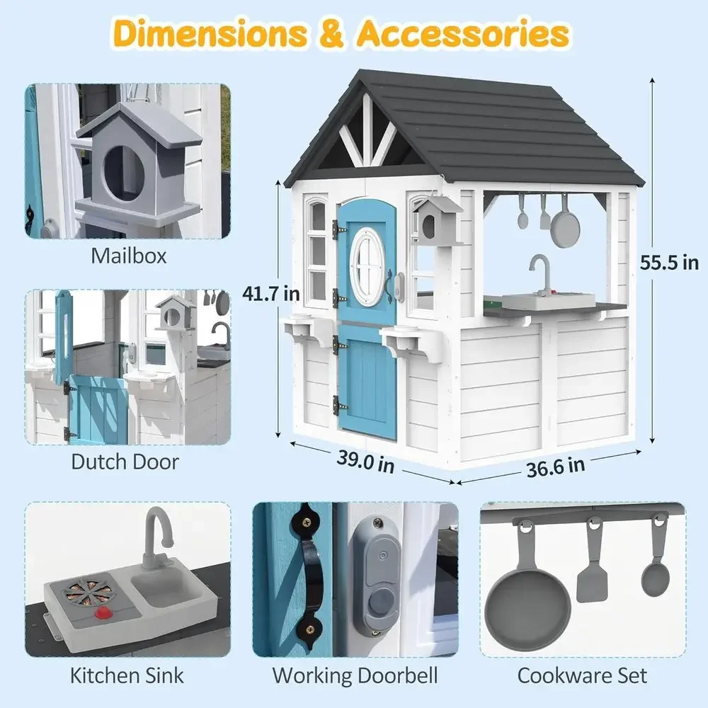 بيت لعب خشبي للأطفال من YOE مع - مراجعة Kids Outdoor House With Kitchen وسعره