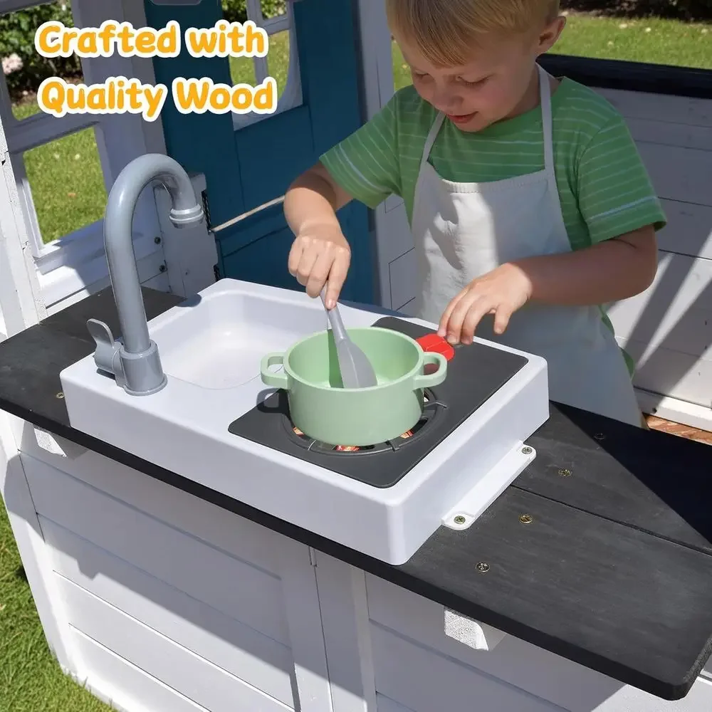 بيت لعب خشبي للأطفال من YOE مع - مراجعة Kids Outdoor House With Kitchen وسعره