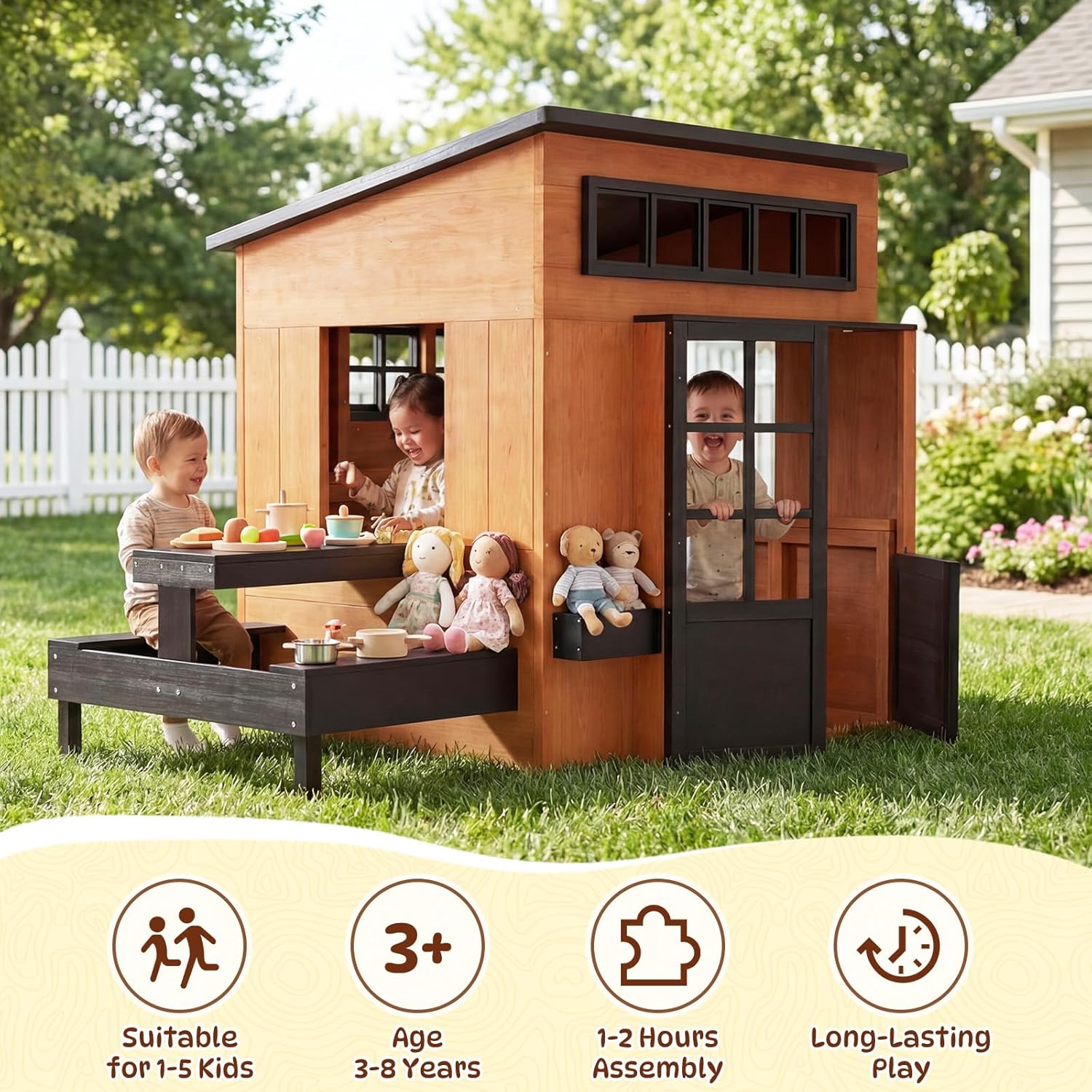 بيت لعب خارجي نورديفال من خشب  - مراجعة Kids Outdoor House With Kitchen وسعره