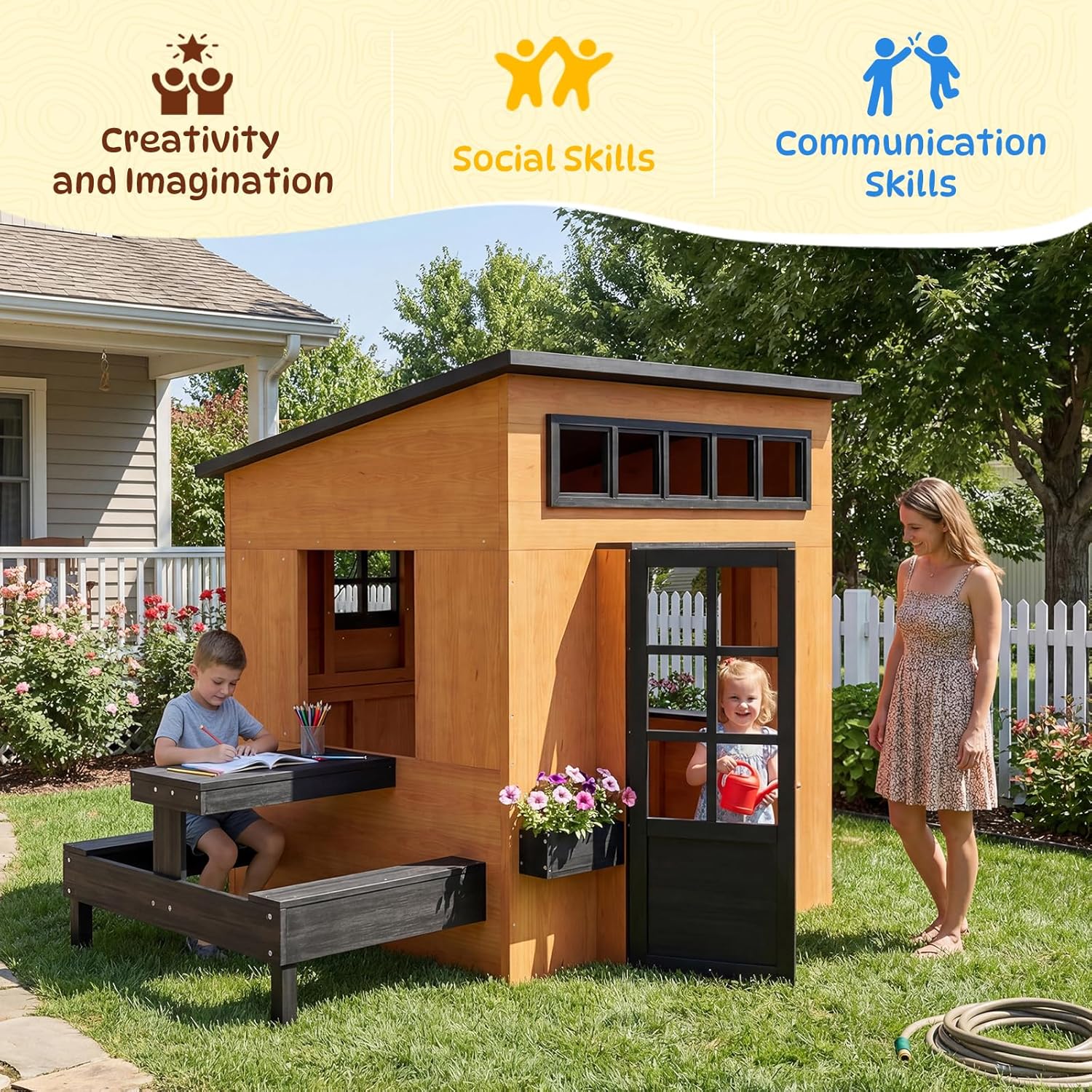 بيت لعب خارجي نورديفال من خشب  - مراجعة Kids Outdoor House With Kitchen وسعره
