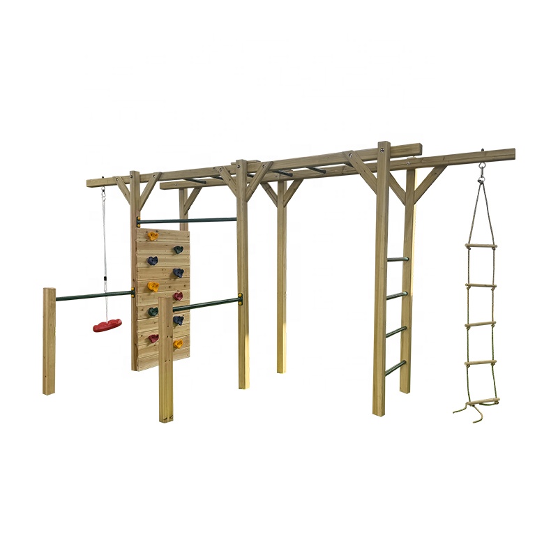 معدات لياقة بدنية خشبية 6 في 1 - مراجعة Kids Outdoor Monkey Bars وسعره