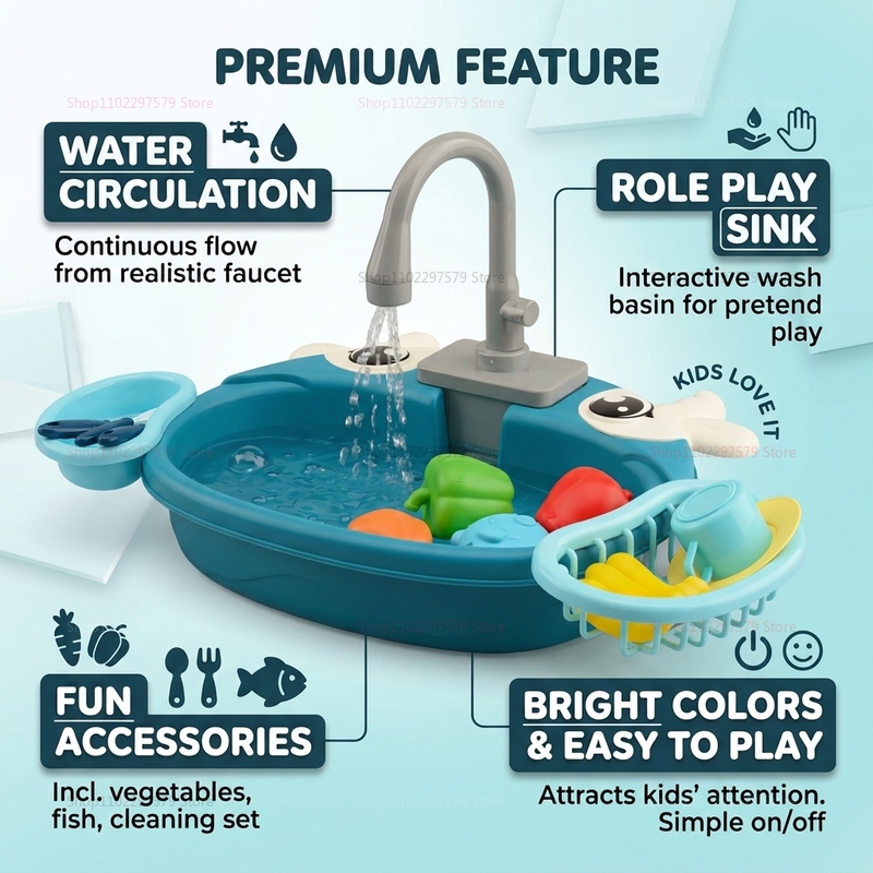 لعبة حوض ماء تفاعلية للأطفال ا - مراجعة Kids Outdoor Kitchen Accessories وسعره