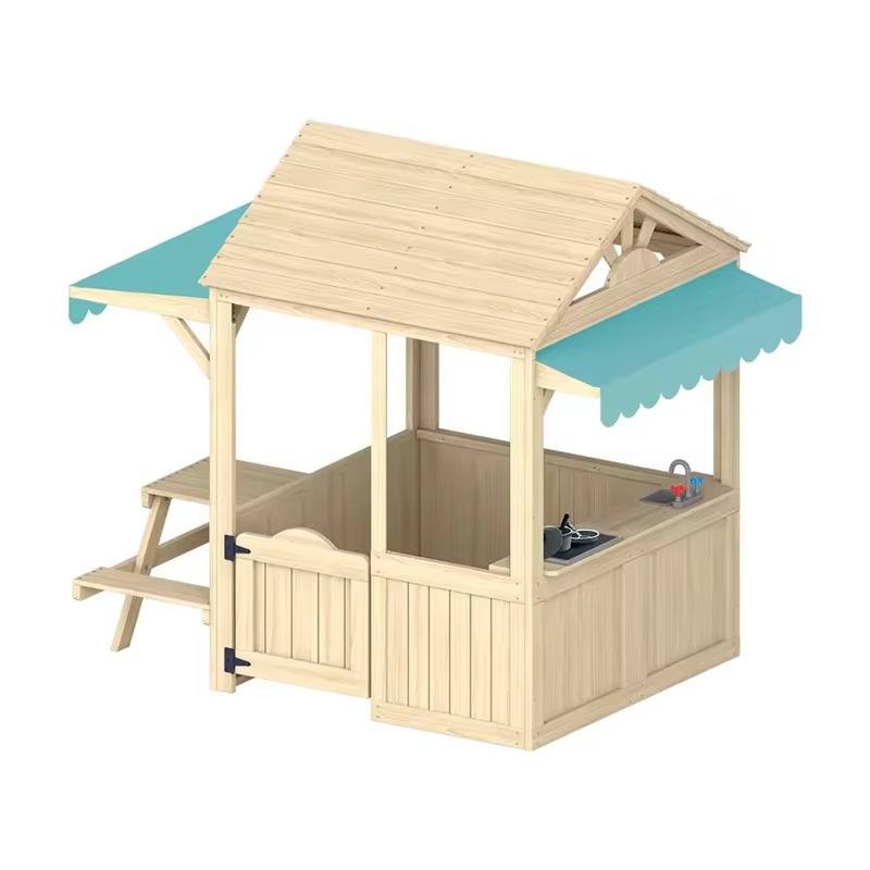 بيت لعب خشبي للأطفال للاستخدام - مراجعة Kids Outdoor House With Kitchen وسعره