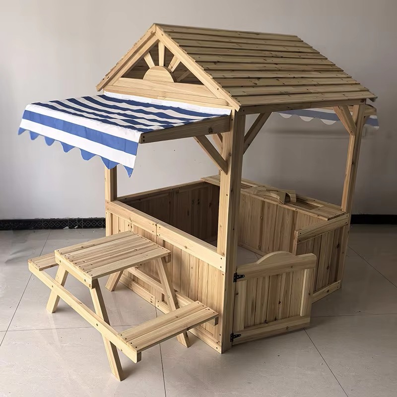 بيت لعب خشبي للأطفال للاستخدام - مراجعة Kids Outdoor House With Kitchen وسعره