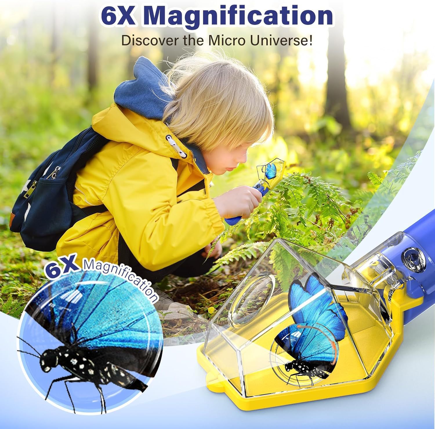 مكبر 6 أضعاف لصيد الحشرات للأط - مراجعة Kids Outdoor Education وسعره