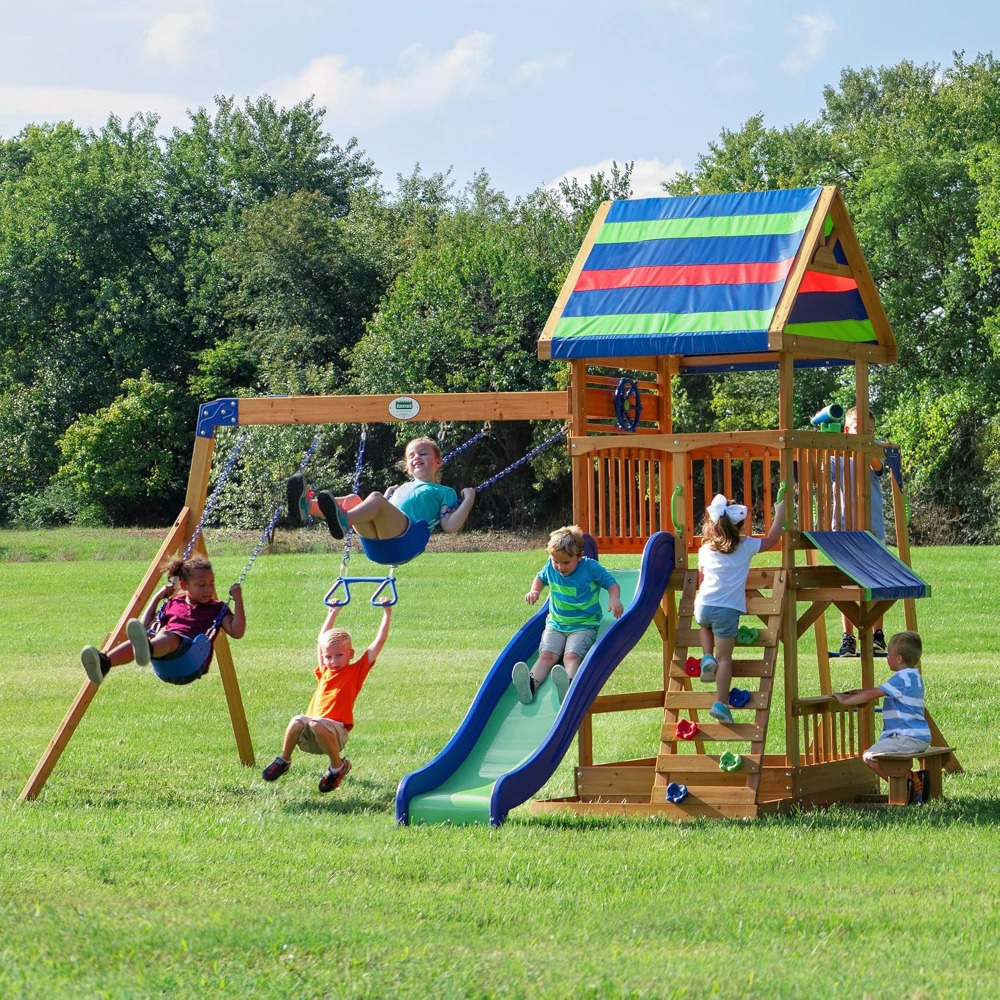 مجموعة أرجوحة خشبية من خشب الأ - مراجعة Kids Outdoor Monkey Bars وسعره